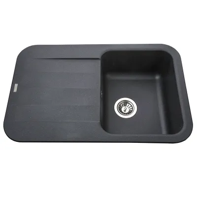Гранітна мийка Globus Lux OBER 780х500-А0002, чорний металік